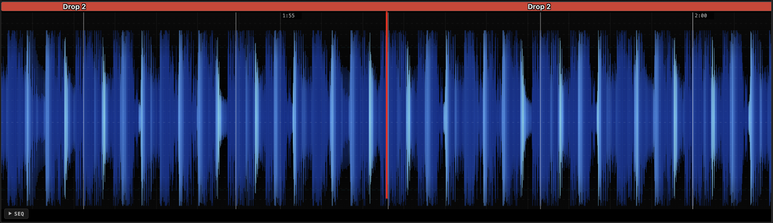 Cuedini frequency waveform - zoomed into a Drop section